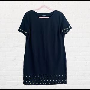 Roz & Ali black dress with gold rivet accent